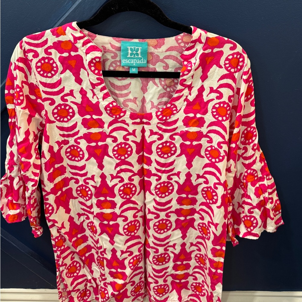 Escapada Fuchsia and Tangerine Print Top